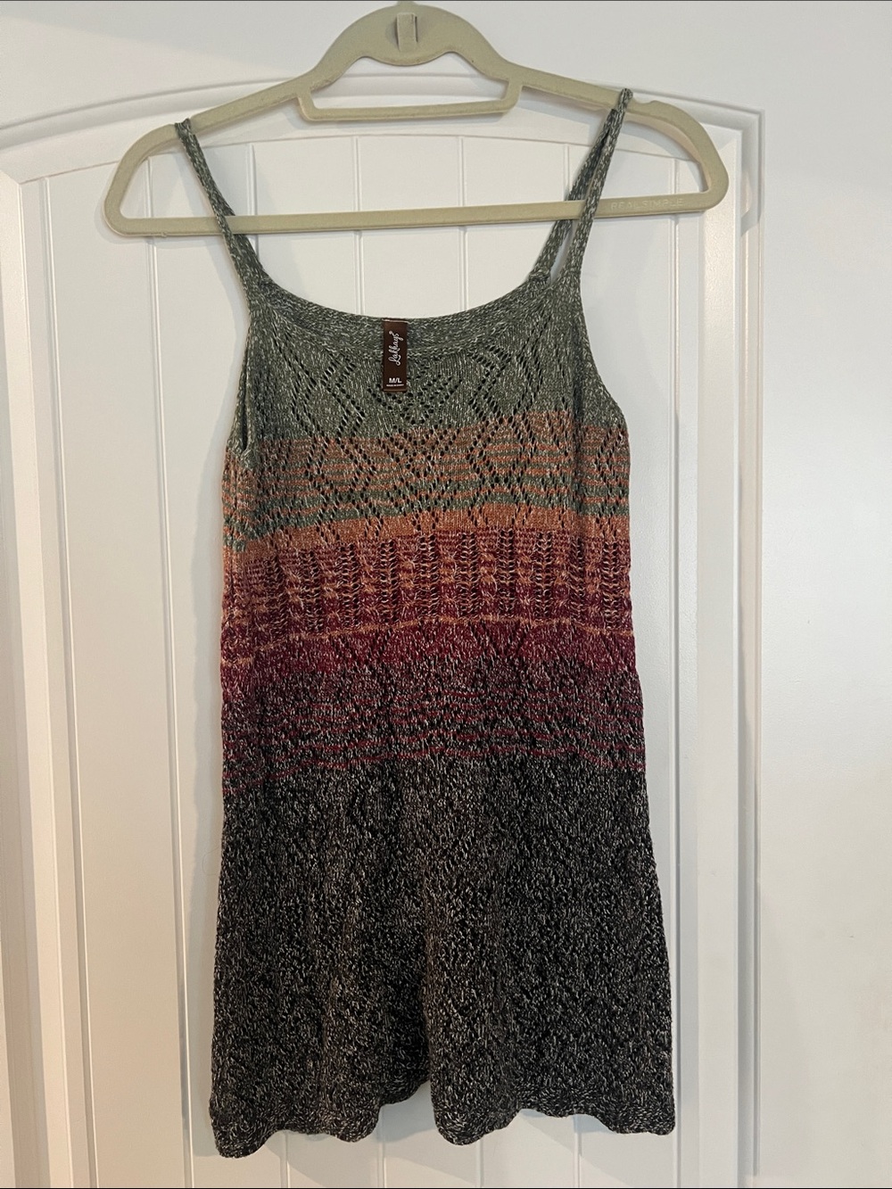 Crochet Knit Ombre Mini Dress - Multicolor